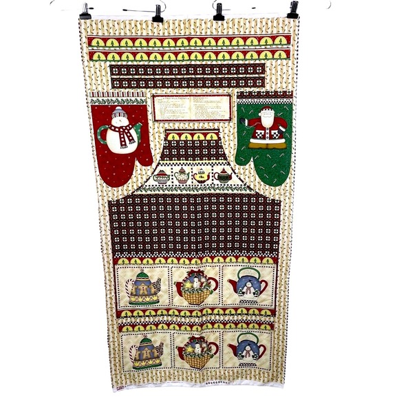 Debbie Mumm for SSI Other - Vtg Debbie Mumm Mumms the Word Christmas Fabric Panel DIY Apron Oven Mitts Santa